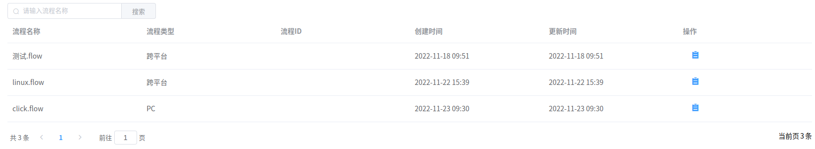 流程列表
